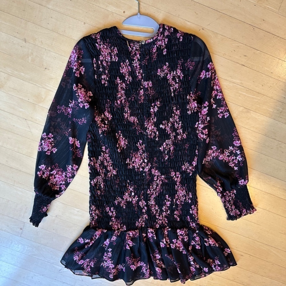 Misa Roisin Smocked Dress Berry Floral Med. CB2103 - Picture 5 of 12